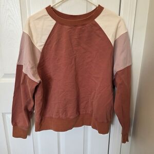 White Birch Rust and Cream Colorblock Sweater